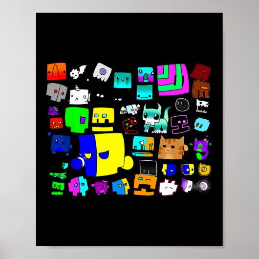 Eat Sleep Dash Repeat Video Game Geometry Video Ga ポスター (正面)