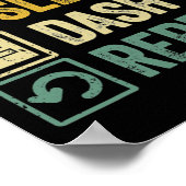 Eat Sleep Dash Repeat Video Game Geometry Video Ga ポスター (角)