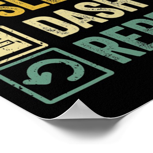 Eat Sleep Dash Repeat Video Game Geometry Video Ga ポスター (角)