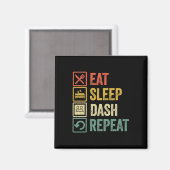 Eat Sleep Dash Repeat Video Game Geometry Video Ga マグネット (正面/裏面)