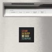 Eat Sleep Dash Repeat Video Game Geometry Video Ga マグネット (インサイチュ (食洗機))