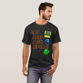 Eat Sleep Dash Repeat Video Game Geometry Video Ga Tシャツ (正面フル)