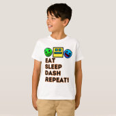 Eat Sleep Dash Repeat Video Game Geometry Video Ga Tシャツ (正面フル)