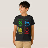 Eat Sleep Dash Repeat Video Game Geometry Video Ga Tシャツ (正面フル)