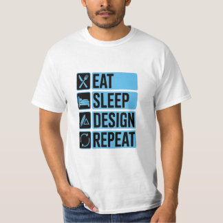 Eat Sleep Design Repeat かわいい おもしろ Tシャツ ギフト ファ