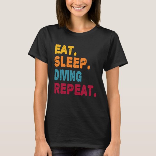 Eat Sleep Diving Repeat  Boys Men Women Sports Pla Tシャツ (正面)