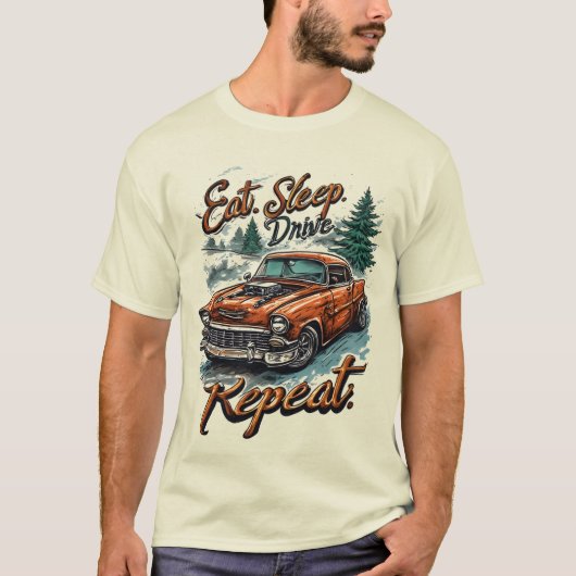 Eat. Sleep. Drive. Repeat. | Trucker Life T-Shirt Tシャツ (正面)