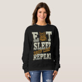 Eat Sleep Drop Loads Repeat Trucker Semi Truck Dri スウェットシャツ (正面フル)