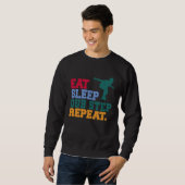 Eat Sleep Dub Step Repeat 音楽 ミュージシャン ダンサー スウェットシャツ (正面フル)