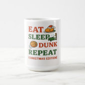 Eat Sleep Dunk Repeat - おもしろバスケットボール クリスマス コーヒーマグカップ (中央)