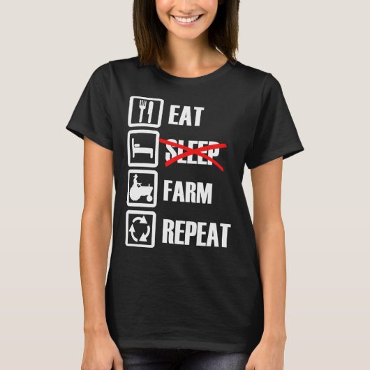 Eat Sleep Farm Repeat Tシャツ (正面)