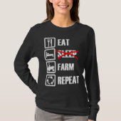 Eat Sleep Farm Repeat Tシャツ (正面)