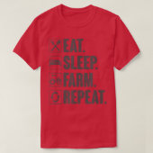 Eat Sleep Farm RepeatFunny Farmer Farming Gift  Tシャツ (デザイン正面)