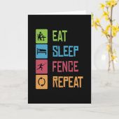 Eat Sleep Fence Fencing Fencer Epee カード (黄色い花)