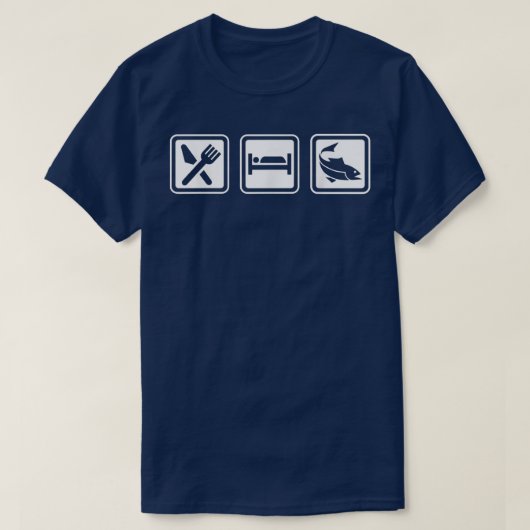 Eat Sleep Fish Reapeat Tシャツ (デザイン正面)