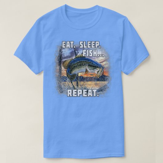 Eat Sleep Fish Repeat Bass Fishing  Funny Gifts Tシャツ (デザイン正面)