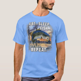 Eat Sleep Fish Repeat Bass Fishing  Funny Gifts Tシャツ