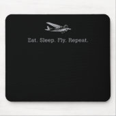 Eat Sleep Fly Drones Repeat Aviator Gift マウスパッド (正面)