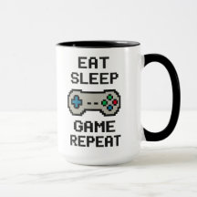 Eat Sleep Game Repeat - ゲーマーピクセルアートマグ