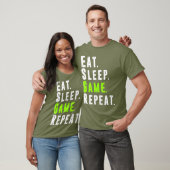 Eat Sleep Game Repeat ビデオコンピュータゲーム Tシャツ (ユニセックス)