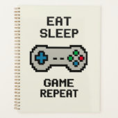 Eat Sleep Game Repeat プランナー – ピクセルアート ゲーマー (正面)