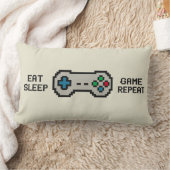 Eat Sleep Game Repeat – Cool Pixel Gamer Pillow ランバークッション (ブランケット)