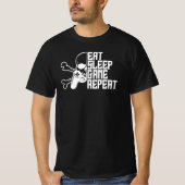 Eat Sleep Game Repeat Funny Gamer Quote Tシャツ (正面)