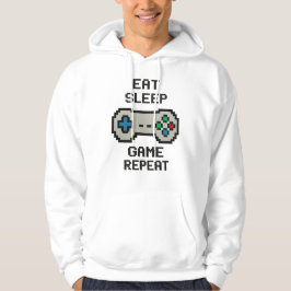 Eat Sleep Game Repeat Hoodie – Retro Pixel Gamer パーカ