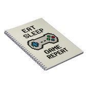 Eat Sleep Game Repeat – Pixel Gamer Notebook ノートブック (右側)
