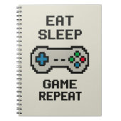 Eat Sleep Game Repeat – Pixel Gamer Notebook ノートブック (正面)
