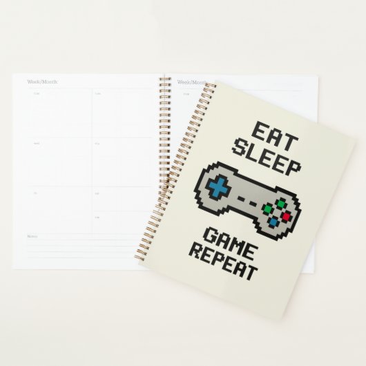 Eat Sleep Game Repeat Planner – Pixel Art Gamer プランナー手帳 (ディスプレー)