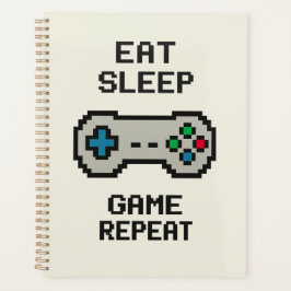 Eat Sleep Game Repeat Planner – Pixel Art Gamer プランナー手帳