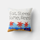 "Eat. Sleep. Game. Repeat." Retro Gaming クッション (裏面)