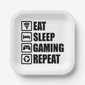 Eat Sleep Gaming Repeat - Cadeau Parfait pour Game ペーパープレート (正面)