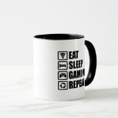 Eat Sleep Gaming Repeat - Cadeau Parfait pour Game マグカップ (正面右)