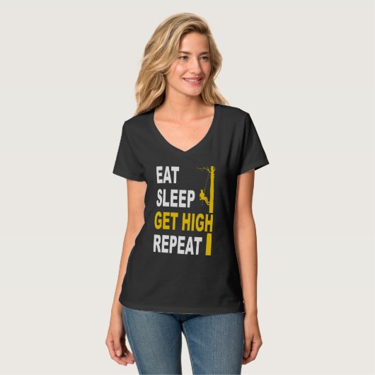 Eat Sleep Get High Repeat Arborist Tシャツ (正面フル)