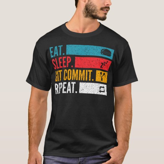 Eat Sleep Git Commit Repeat - オープンソースコーダー Tシャツ (正面)