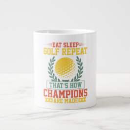 Eat Sleep Golf Repeat Champions Golf ジャンボコーヒーマグカップ