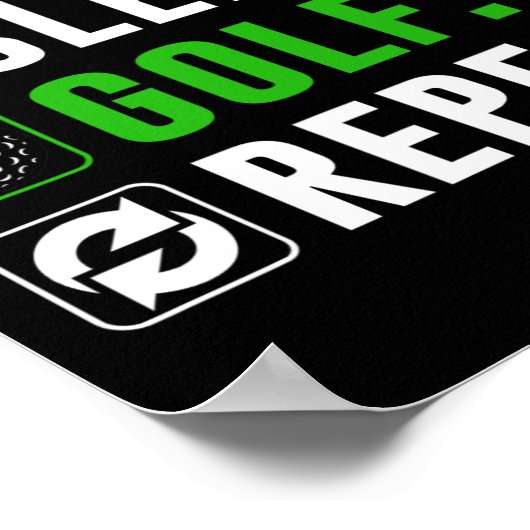 Eat Sleep Golf Repeat Funny Golfing Golfer Golfing ポスター (角)