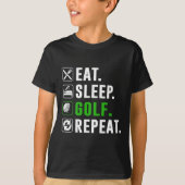 Eat Sleep Golf Repeat Funny Golfing Golfer Golfing Tシャツ (正面)