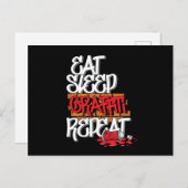 Eat Sleep Graffiti Repeat Spray Paintings ポストカード (正面/裏面)