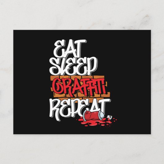 Eat Sleep Graffiti Repeat Spray Paintings ポストカード (正面)