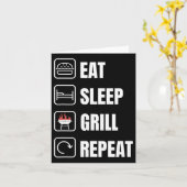 Eat Sleep Grill Repeat BBQ グラッパー 父の日 カード (黄色い花)