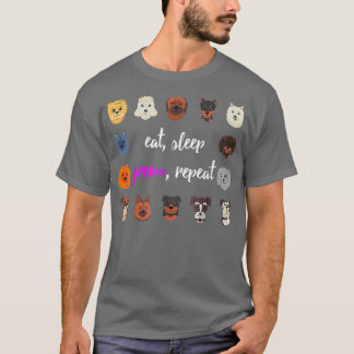 Eat Sleep Groom Repeat Dog Grooming Funny Dog Groo Tシャツ