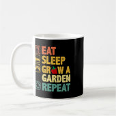 Eat Sleep Grow A Garden Repeat Funny Game Gamer  コーヒーマグカップ (左)
