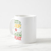 Eat Sleep Grow A Garden Repeat Funny Gardening Gam コーヒーマグカップ (正面左)