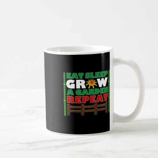 Eat Sleep Grow A Garden Repeat Gamer Style 1 コーヒーマグカップ (右)