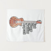Eat sleep guitar repeat. やる気を起こさせる言葉 タペストリー (正面(横))