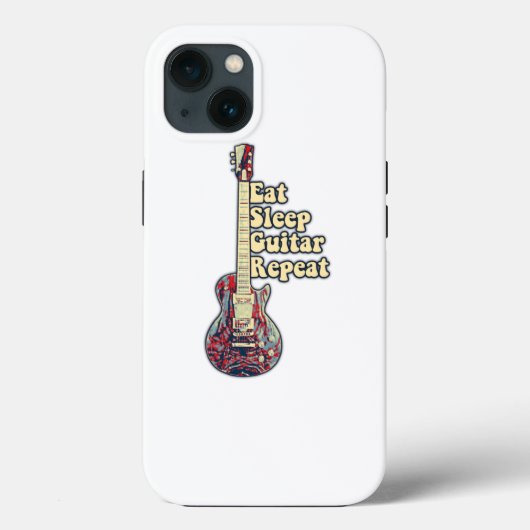 Eat sleep guitar repeat. ビンテージカラフルギター Case-Mate iPhoneケース (裏面)