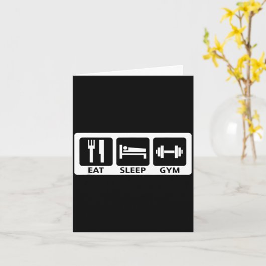 Eat Sleep Gym Fitness Trainer Workout Gift  カード (黄色い花)